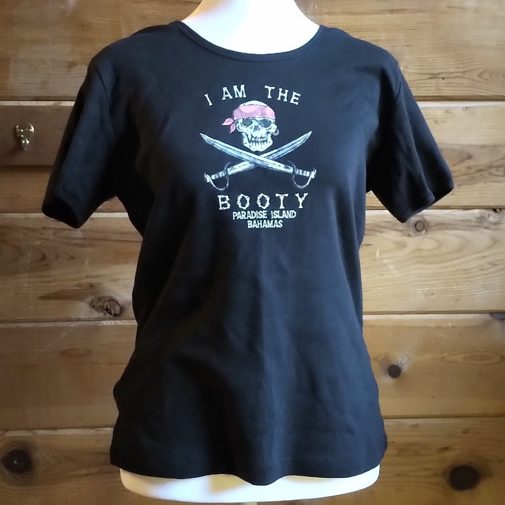 Bahamas Pirana Joe 'I am the Booty' Pirate T-shirt L